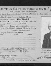 Ficha Consular 1945 - Vicente Criado Perez